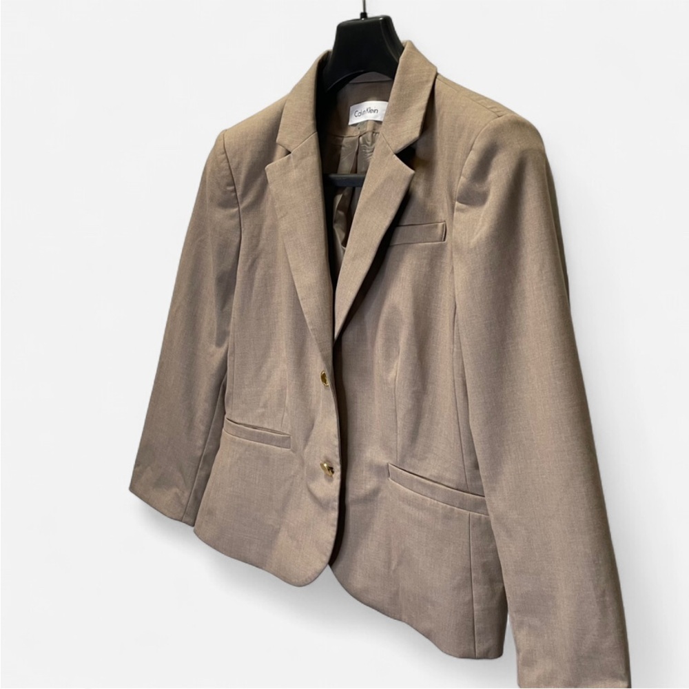 Calvin Klein Women's Beige Blazer - Picture 3 of 6